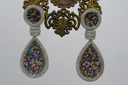 Bright & Stylish Chunky & Fancy Earrings with alluring multi coloured Stones GERTRUDE