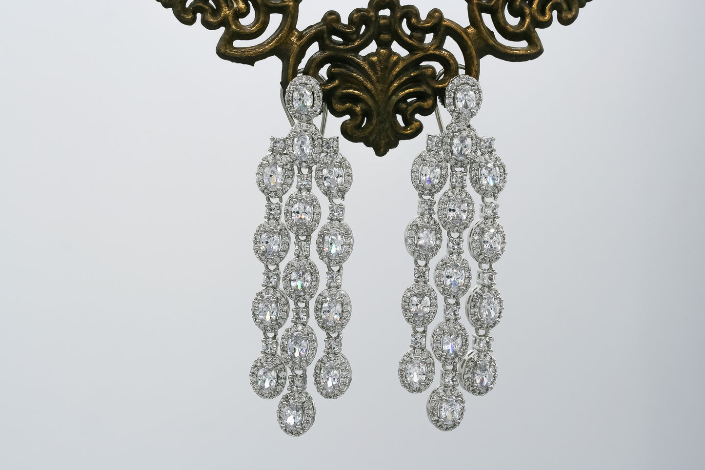 Elegant and Trendy dangling Earrings with alluring zircons EVELINA